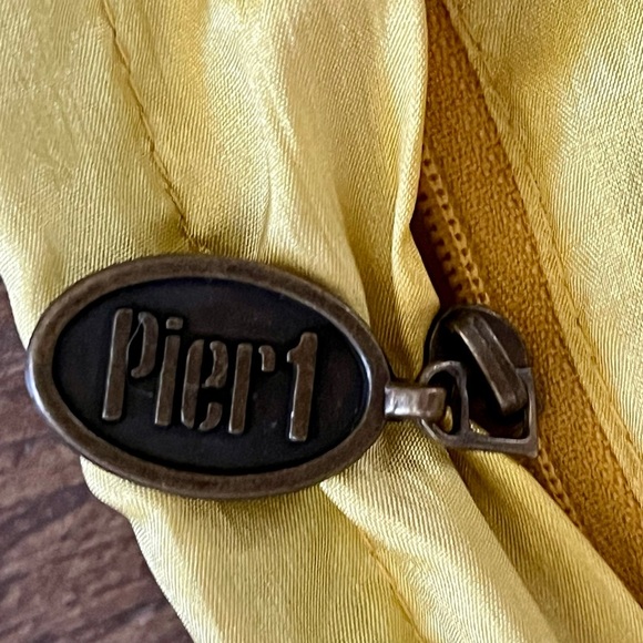 Yellow Textured Throw Pillow Pier one 13/18 inches - Picture 7 of 10